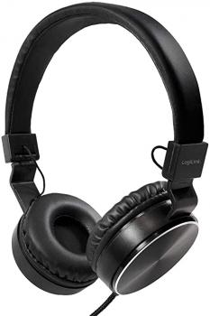 LogiLink HS0049BK Faltbarer Stereo Kopfhörer, schwarz