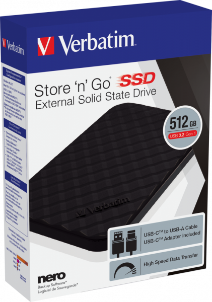 SSD Verbatim 512GB USB 3.2 USB-C