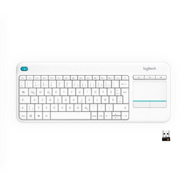 Tastatur Logitech WIRELESS TOUCH KEYBOARD K400 weiß